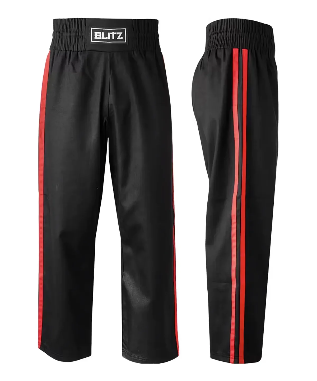 Classic Polycotton Contact Trousers Black Red